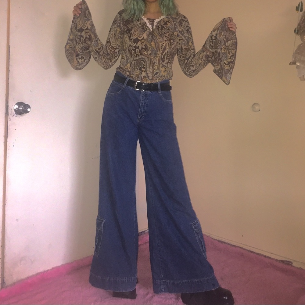 60s 70s pants/ rave pants(•: